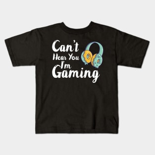 funny can't hear you I'm gaming donut headphone Kids T-Shirt